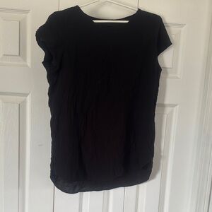 Black Fitted Cap Sleeve T-Shirt
